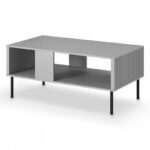 Tavolino da caffè Asensio LAW-1 in grigio chiaro/nero - L110 cm