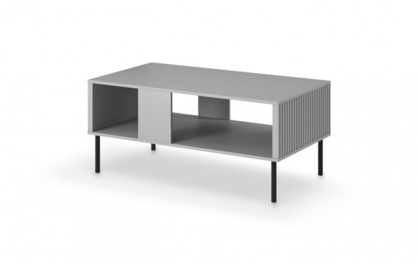 Tavolino da caffè Asensio LAW-1 in grigio chiaro/nero - L110 cm