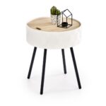 Tavolino da caffè Aura in bianco - ø38/h45 cm