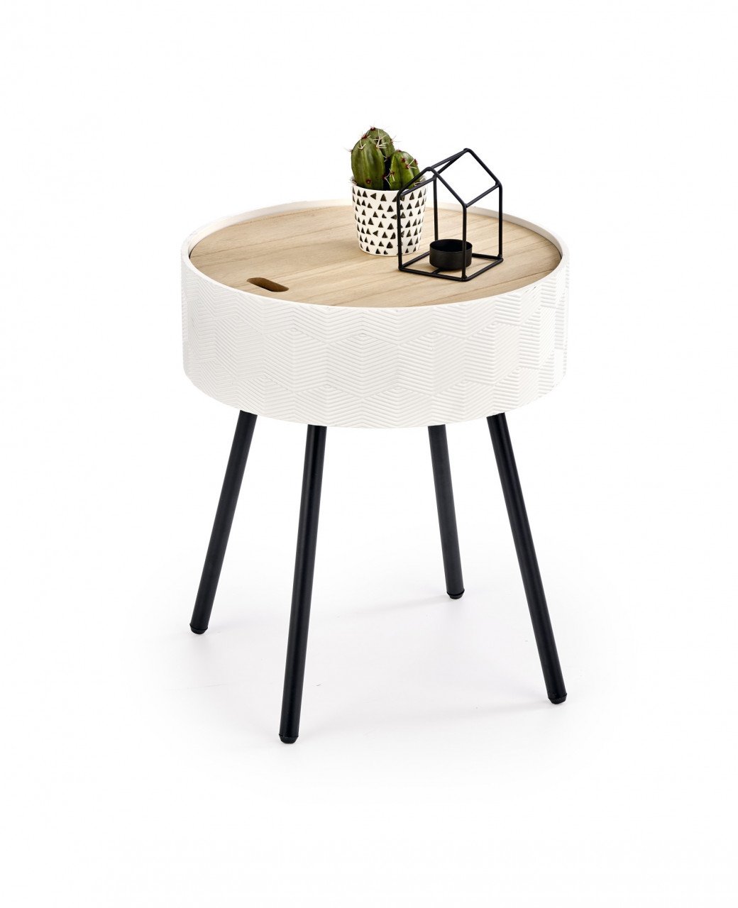 masuta-de-cafea-aura-alba-o38-h45-cm99412 Tavolino da caffè Aura in bianco - ø38/h45 cm - immagine 1
