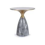 Tavolino da caffè Leo in bianco/grigio - ø50 cm