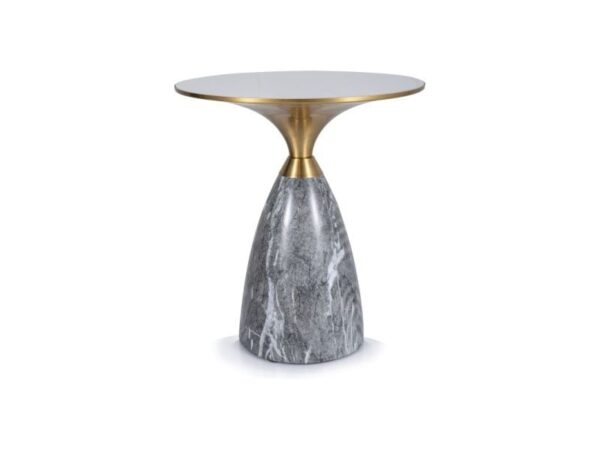 Tavolino da caffè Leo in bianco/grigio - ø50 cm