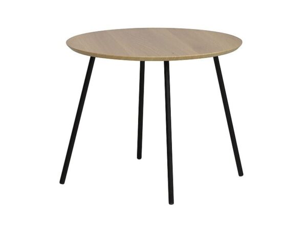 Tavolino da caffè Pam A in rovere/nero - Ø55 x h45 cm
