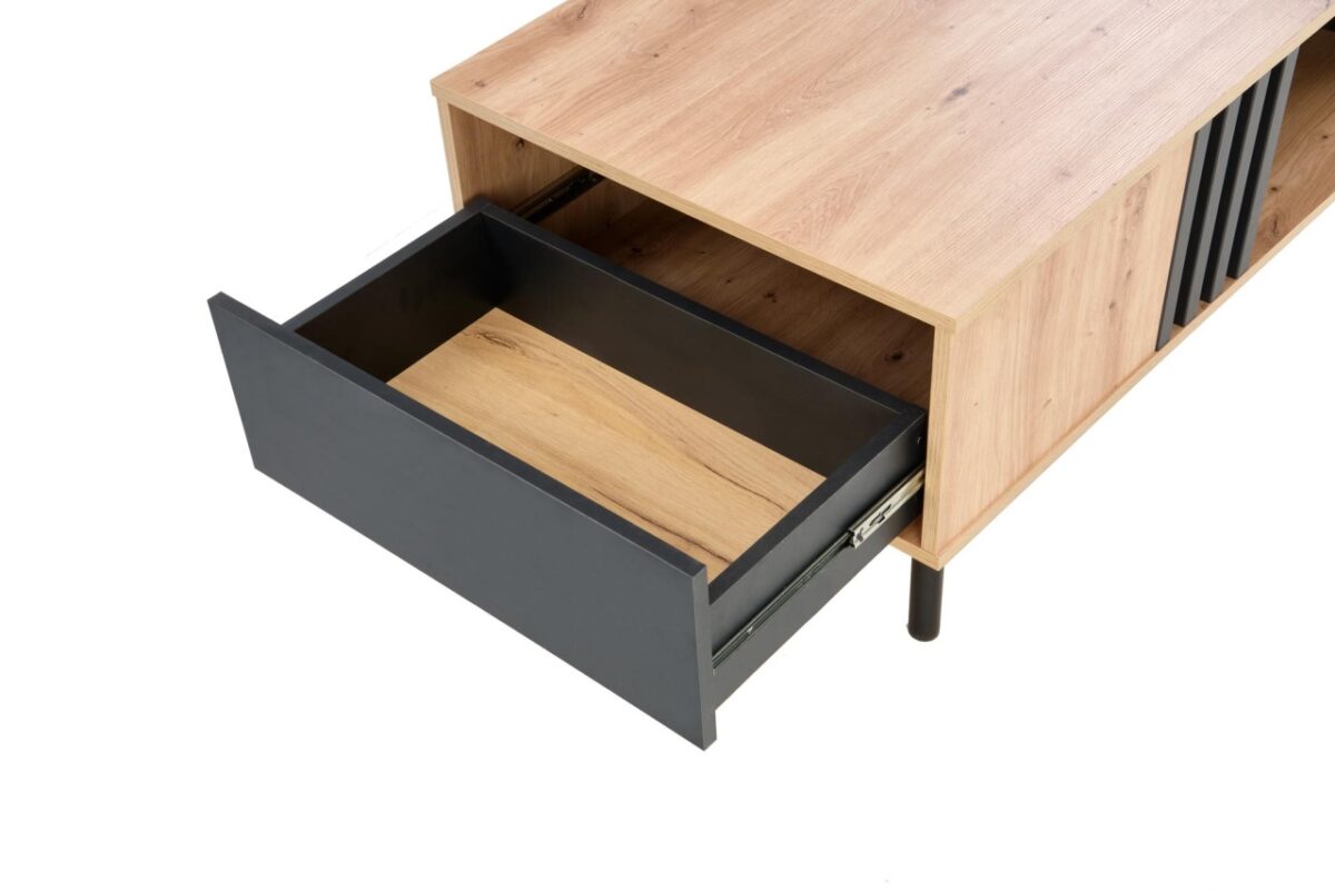 Tavolino da caffè Sonia in rovere grigio/nero - immagine 4