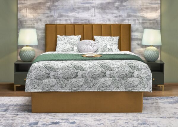 Letto Asento in tessuto senape - Element 8 160x200 cm