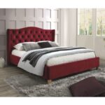 Letto Aspen in velluto bordeaux - Blu59 160×200 cm