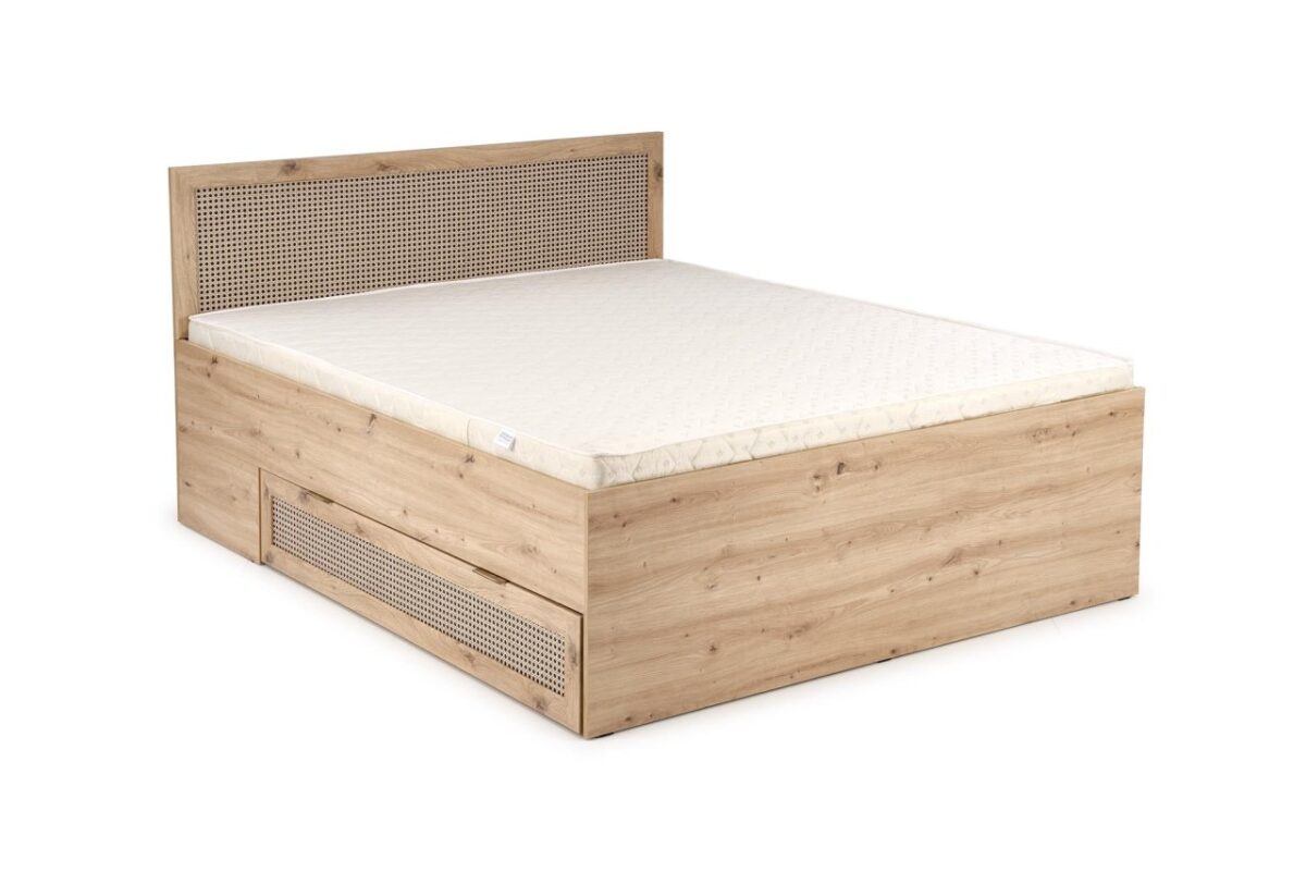 Letto Borneo LOZ in rovere artigianale/nero - 160x200 cm - immagine 3