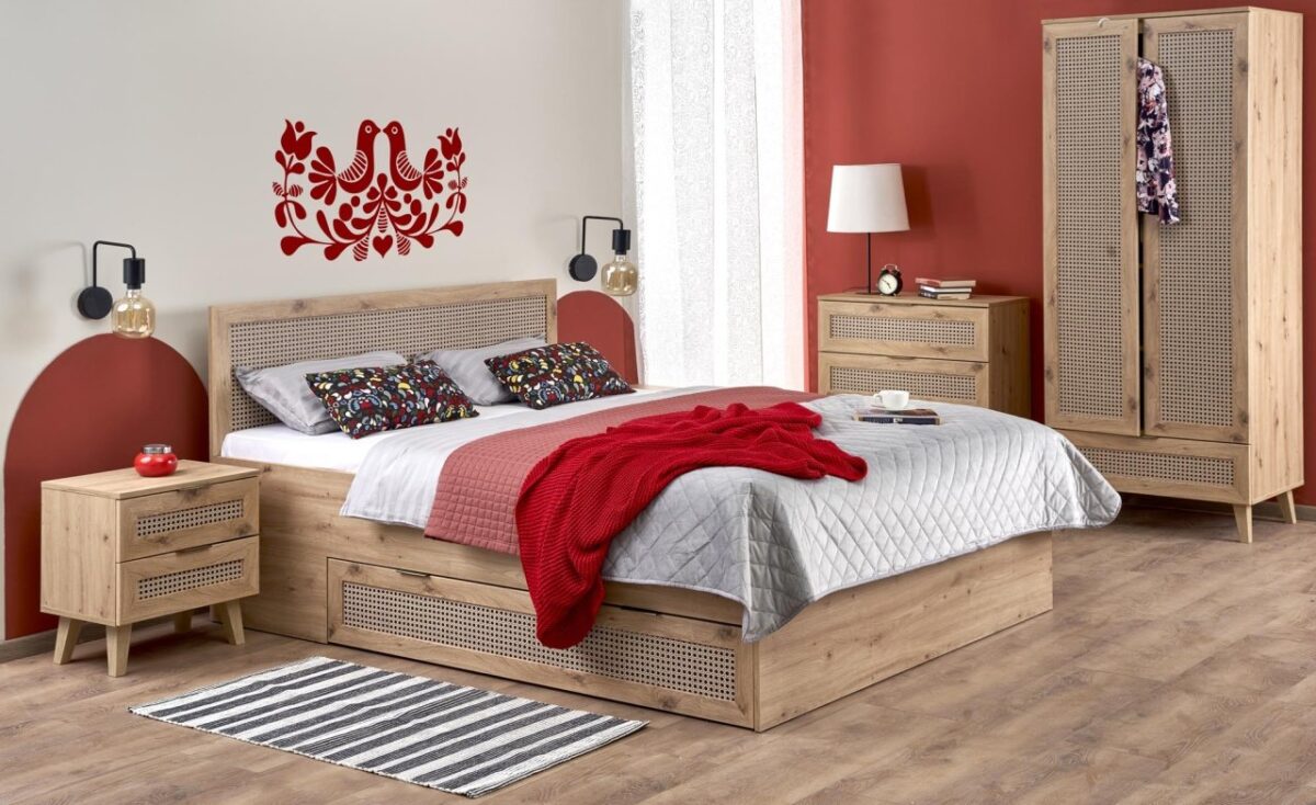 Letto Borneo LOZ in rovere artigianale/nero - 160x200 cm - immagine 5