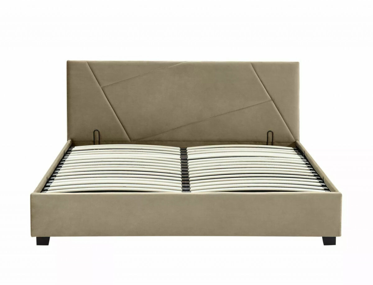 Letto Columbia in velluto beige - Blu28 140x200 cm - immagine 3