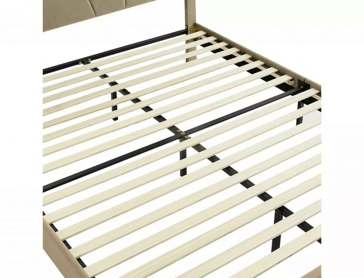 Letto Columbia in velluto beige - Blu28 140x200 cm - immagine 8