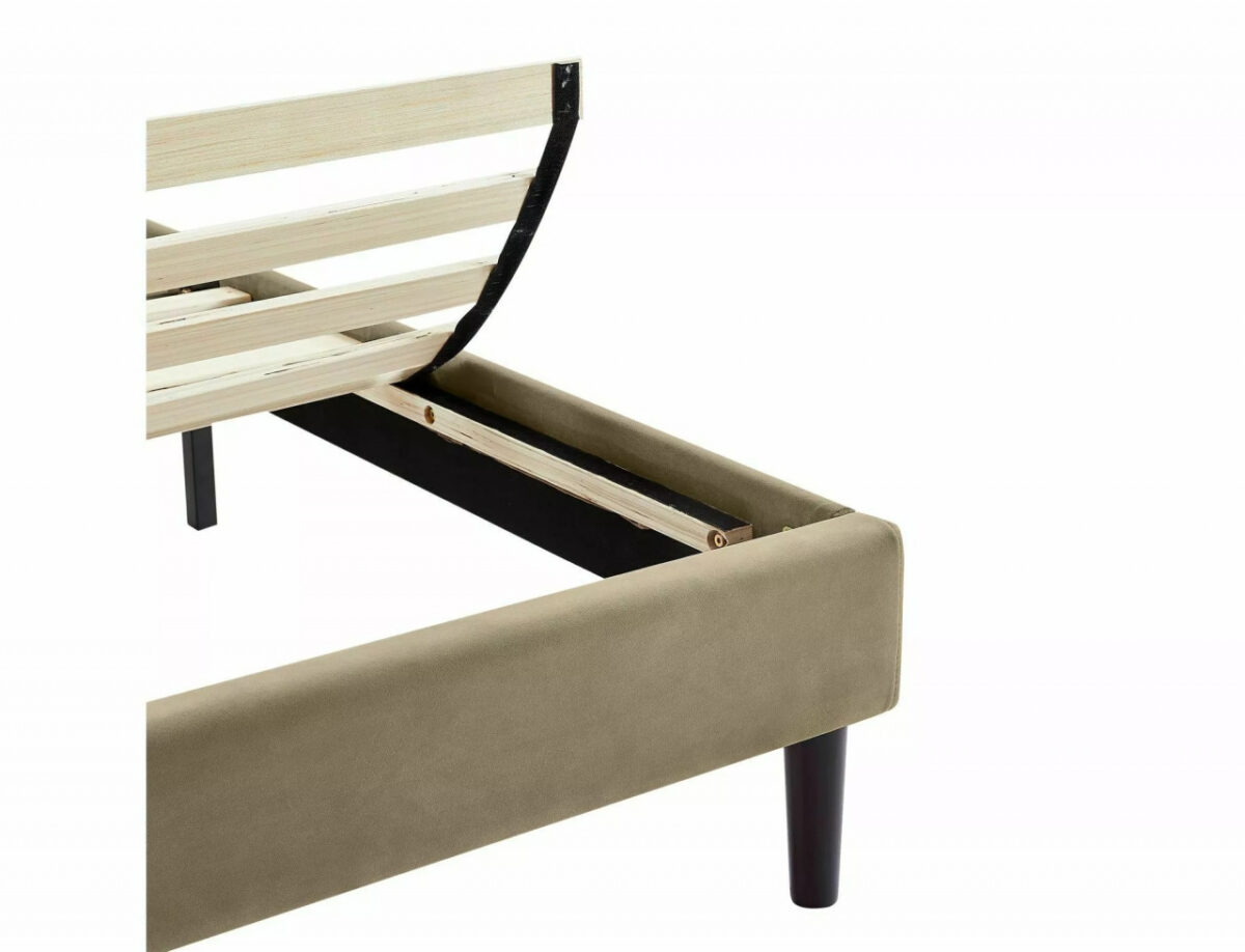 Letto Columbia in velluto beige - Blu28 140x200 cm - immagine 9