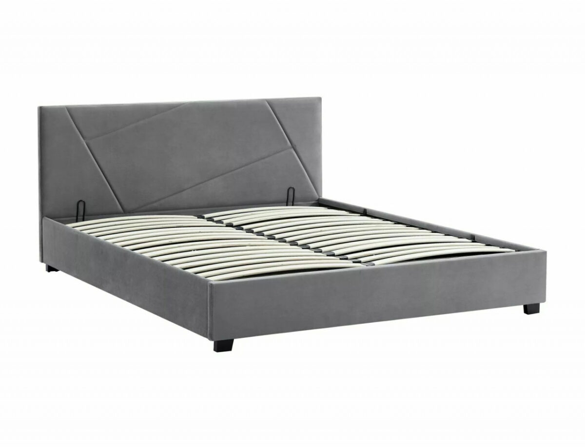 Letto Columbia in velluto grigio - Tap.192 140x200 cm - immagine 3