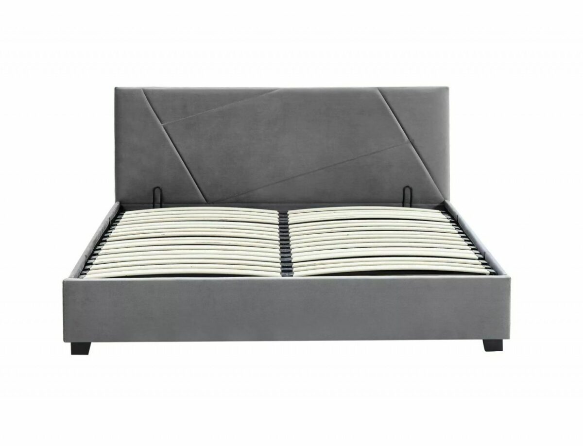 Letto Columbia in velluto grigio - Tap.192 160x200 cm - immagine 4