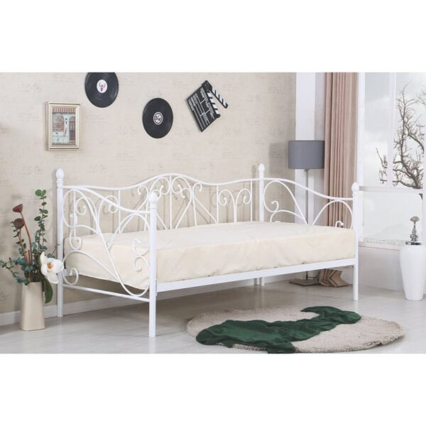 Letto Sumatra in metallo bianco - 90x200 cm
