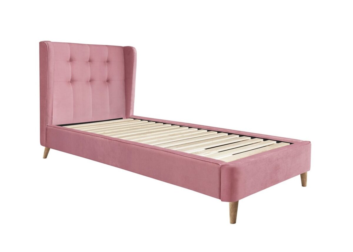 Letto Estella in velluto rosa - 90×200 cm - immagine 3
