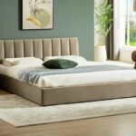 Letto Montreal in velluto beige - Blu28 160×200 cm