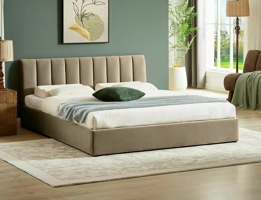 pat-montreal-velvet-bej-160x200-cm-blu28140622 Letto Montreal in velluto beige - Blu28 160×200 cm - immagine 1