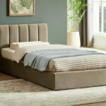 Letto Montreal in velluto beige - Blu28 90×200 cm