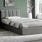 Letto Montreal in velluto grigio - 90x200 cm Tap. 192