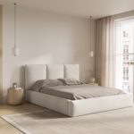Letto Nicolas in chenille - 200x200 cm