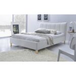 Letto Sandy in ecopelle bianco - 160x200 cm