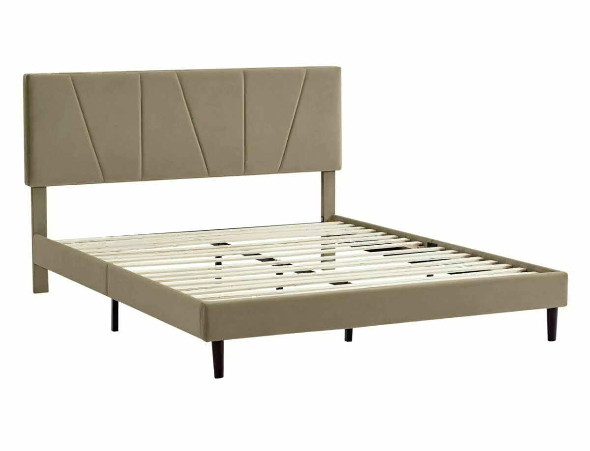 Letto Savana in velluto beige - Blu28 140x200 cm - immagine 5