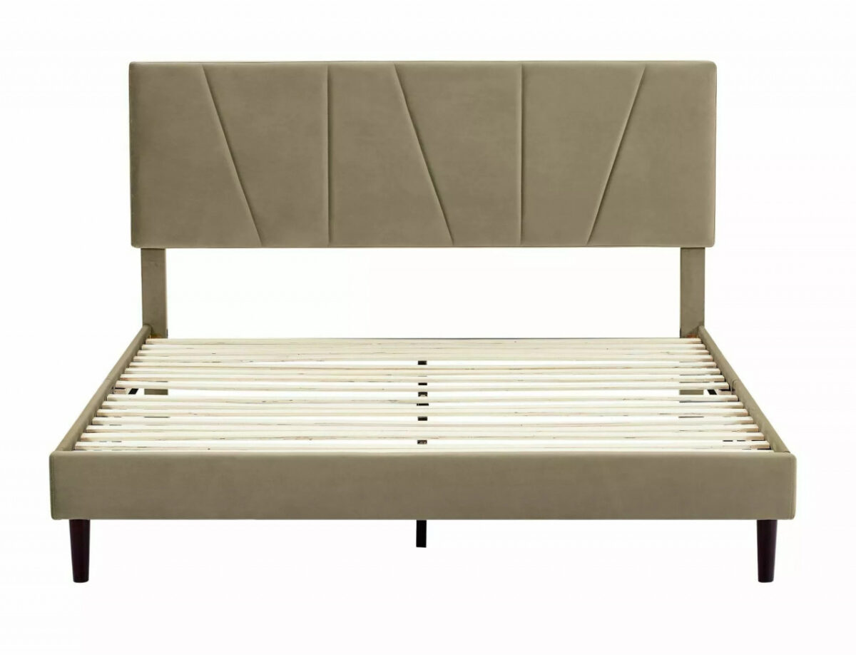 Letto Savana in velluto beige - Blu28 160x200 cm - immagine 2