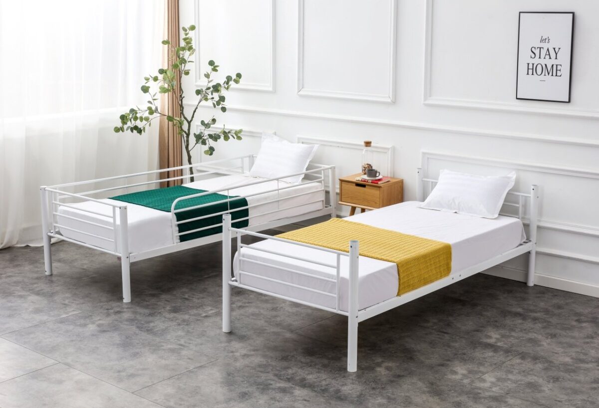 Letto Bunky a castello in metallo bianco - 90 x 200 cm - immagine 5