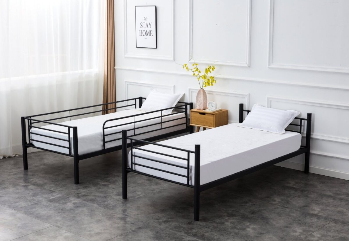 Letto Bunky a castello in metallo nero - 90 x 200 cm - immagine 5