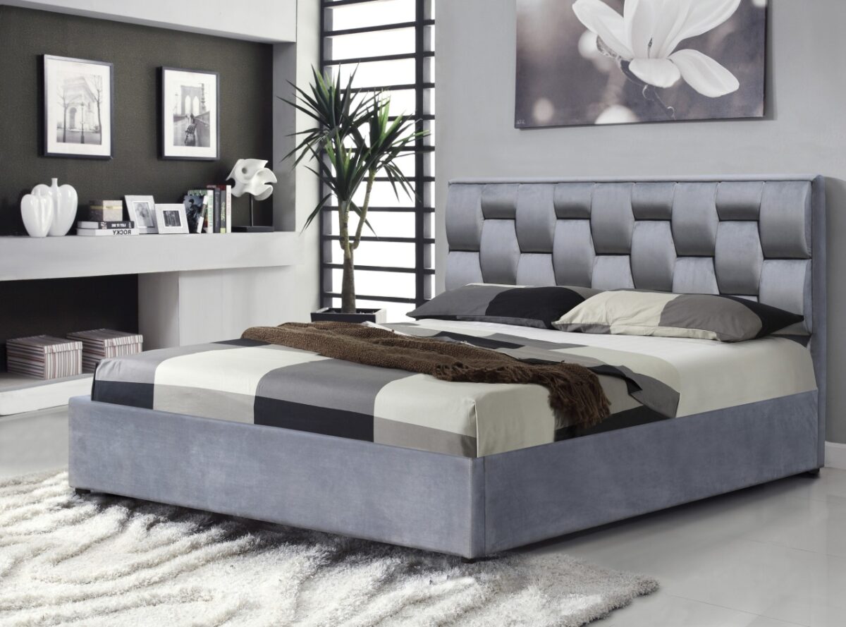 Letto Annabel imbottito in velluto - 160 x 200 cm - immagine 3