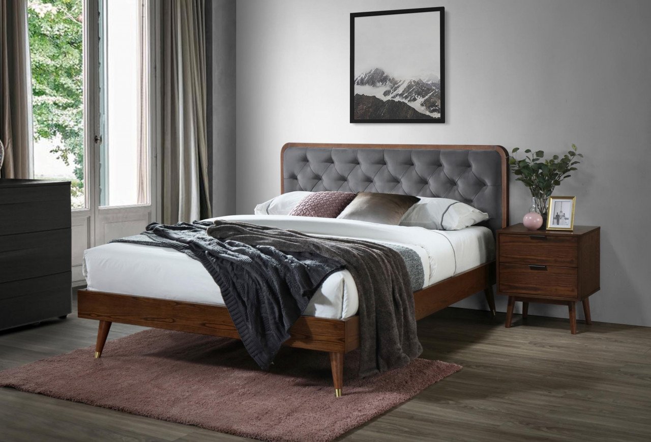 pat-tapitat-catifea-cassidy-160-x-200-cm9773 Letto Cassidy imbottito in velluto - 160 x 200 cm - immagine 1