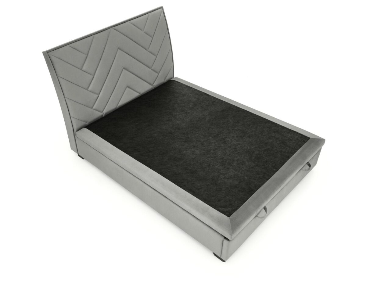 Letto Continental 1 imbottito in velluto grigio - 160 x 200 cm - immagine 4