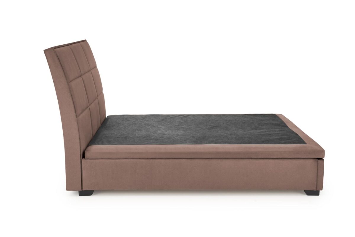 Letto Continental 2 imbottito in velluto beige - 160 x 200 cm - immagine 3