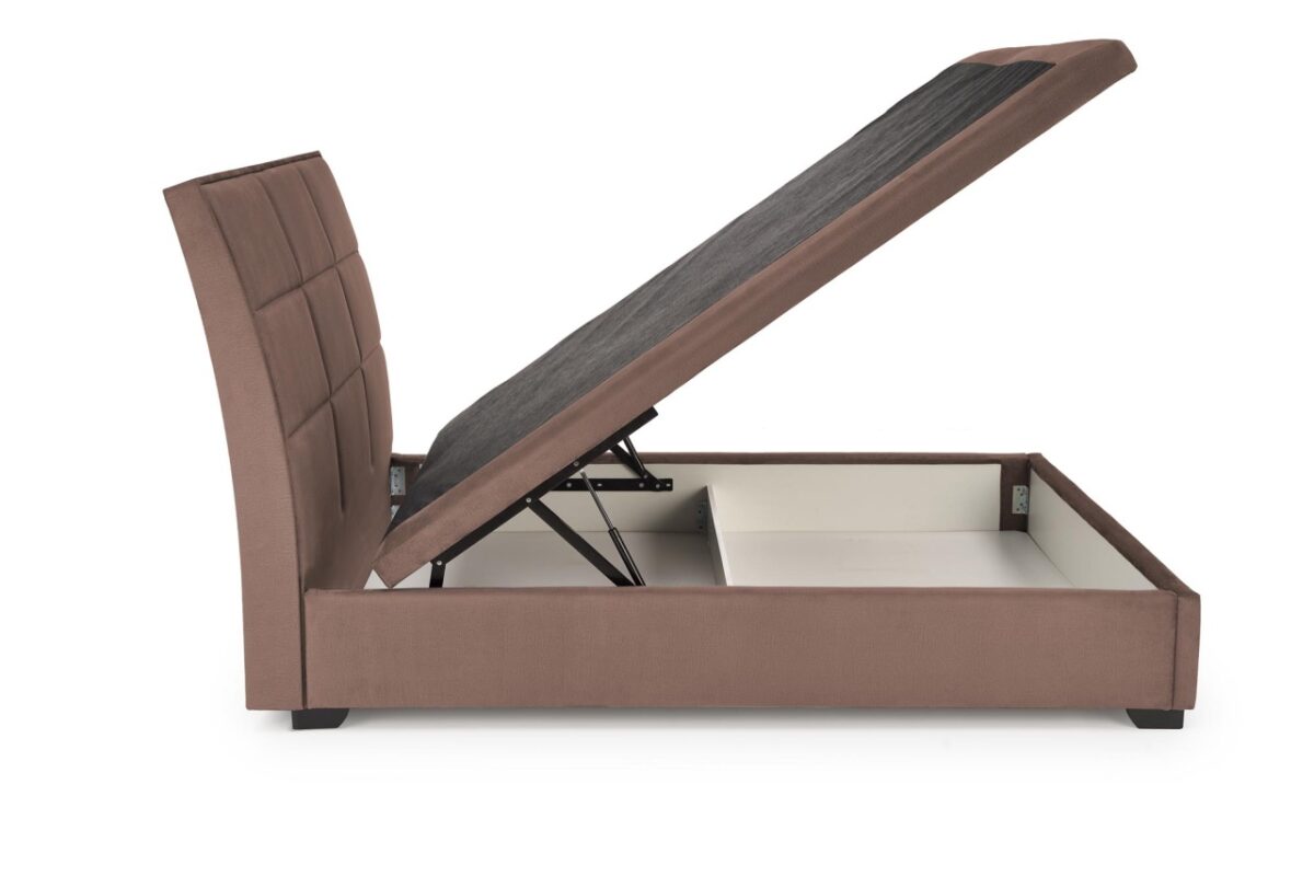 Letto Continental 2 imbottito in velluto beige - 160 x 200 cm - immagine 4