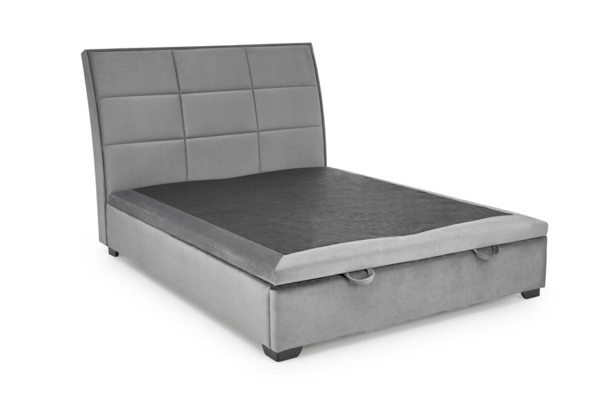 Letto Continental 2 imbottito in velluto grigio - 160 x 200 cm - immagine 6