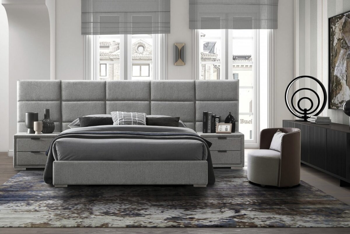 Letto Levanter imbottito in grigio - 160x200 cm - immagine 4