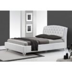 Letto Sofia imbottito in ecopelle bianco - 160x200 cm