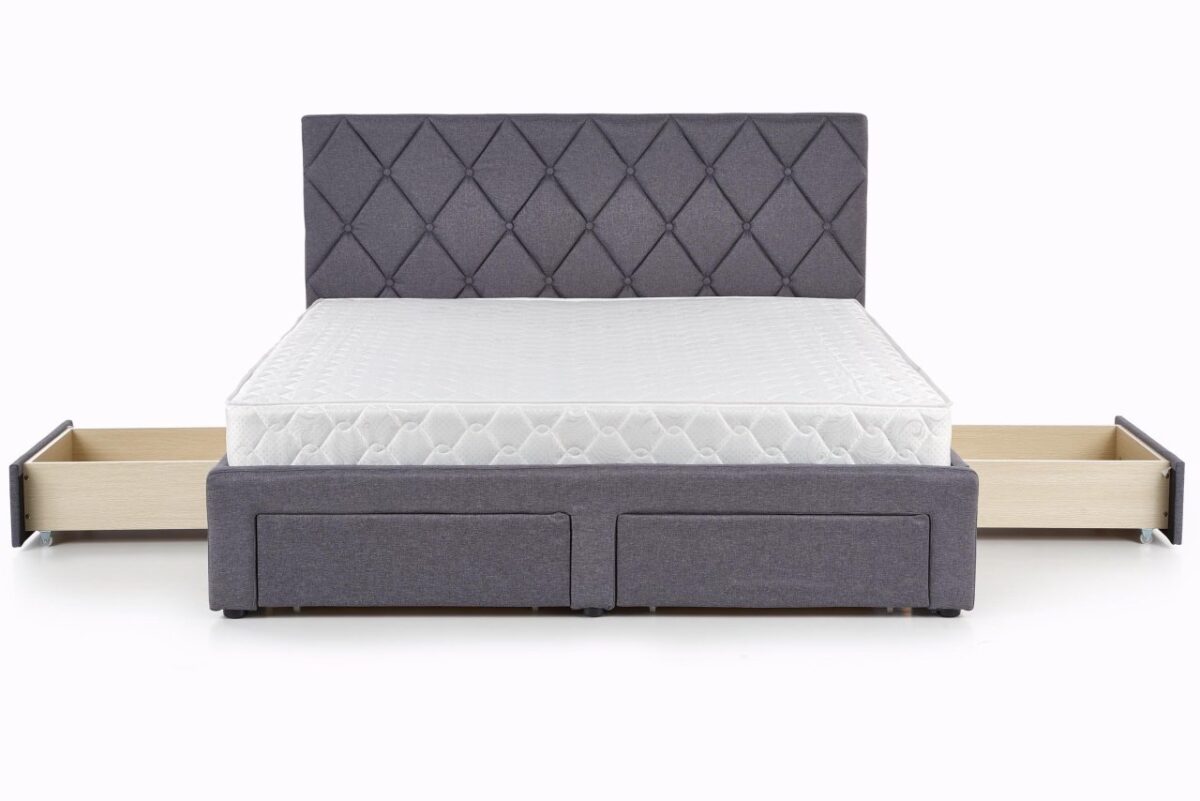 Letto Betina imbottito in grigio - 160x200 cm - immagine 10