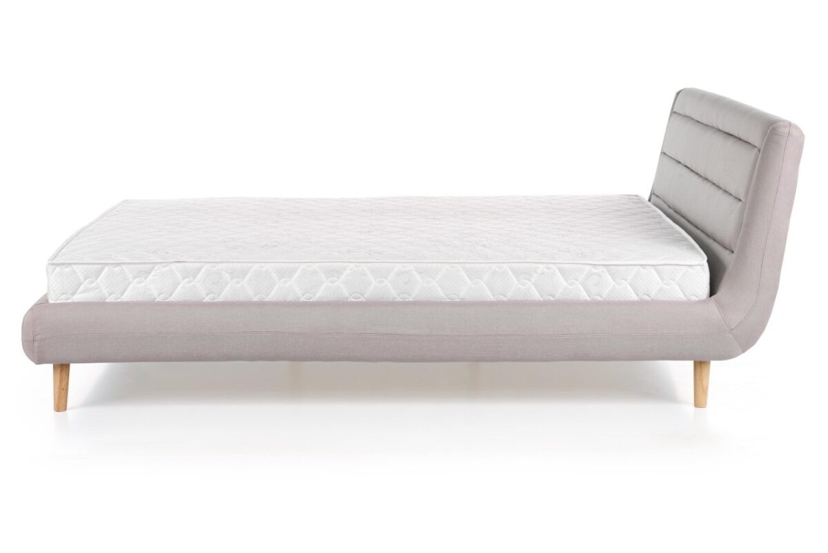 Letto Elanda imbottito in tessuto grigio chiaro - 160x200 cm - immagine 4