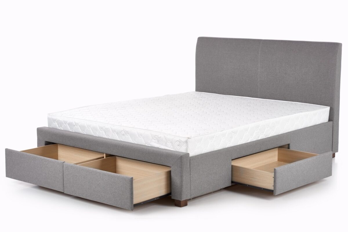 Letto Modena imbottito in grigio - 160x200 cm - immagine 11
