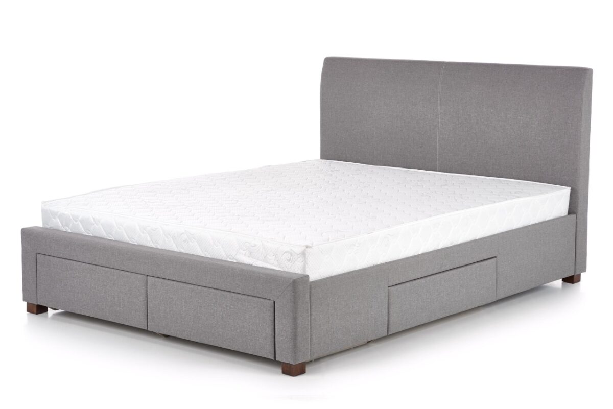 Letto Modena imbottito in grigio - 160x200 cm - immagine 12