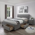 Letto Modena imbottito in grigio - 160x200 cm