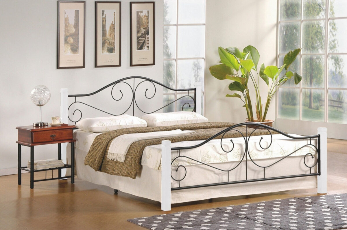 Letto Violetta in bianco/nero - 160x200 cm - immagine 2