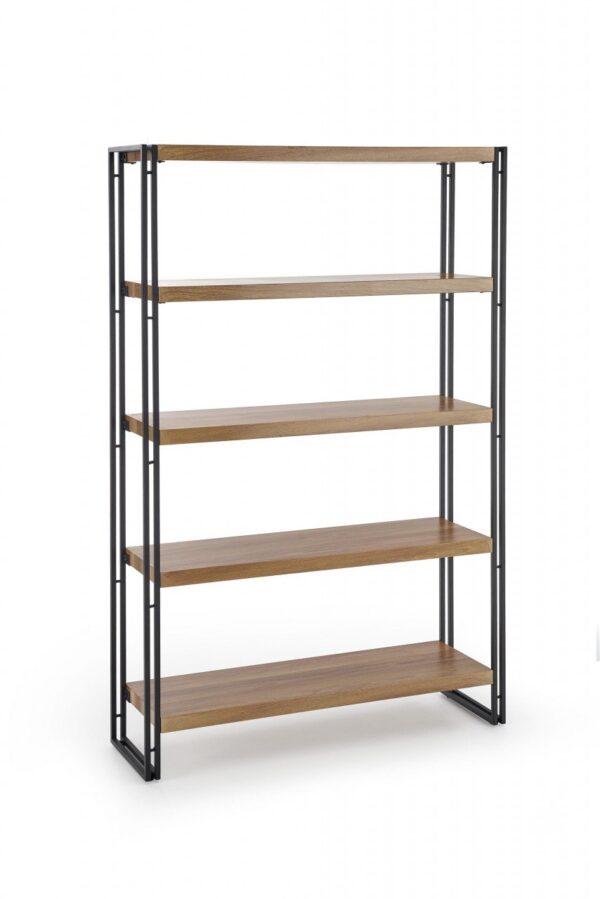 Scaffale Bolivar REG2 in rovere dorato/nero - H155 cm