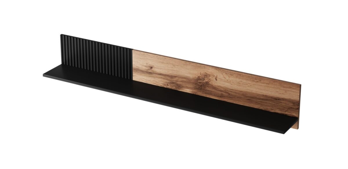 Scaffale Random P1 in rovere wotan/nero - L150 x H20 x H25 cm - immagine 7