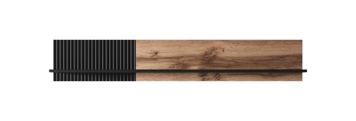 Scaffale Random P1 in rovere wotan/nero - L150 x H20 x H25 cm - immagine 8