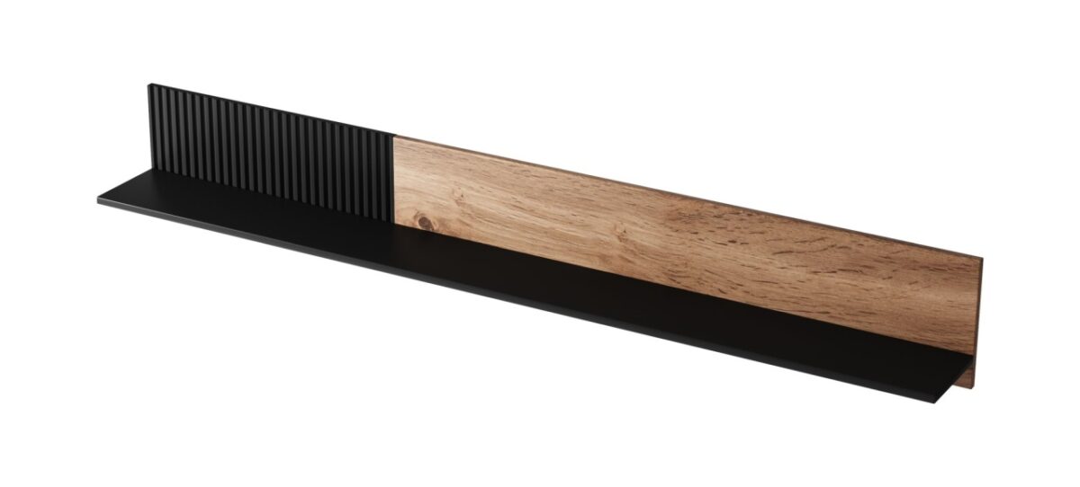 Scaffale Random P2 in rovere wotan/nero - L180 x L20 x h25 cm - immagine 7