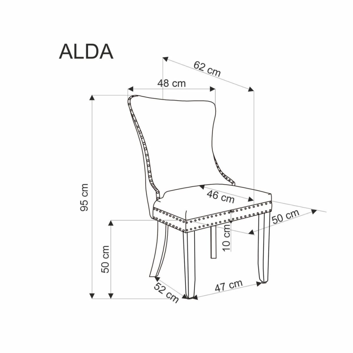 Sedia Alda velluto beige H95 cm - immagine 4