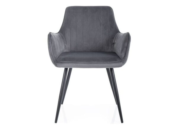 Sedia Blu14 in velluto grigio Apple