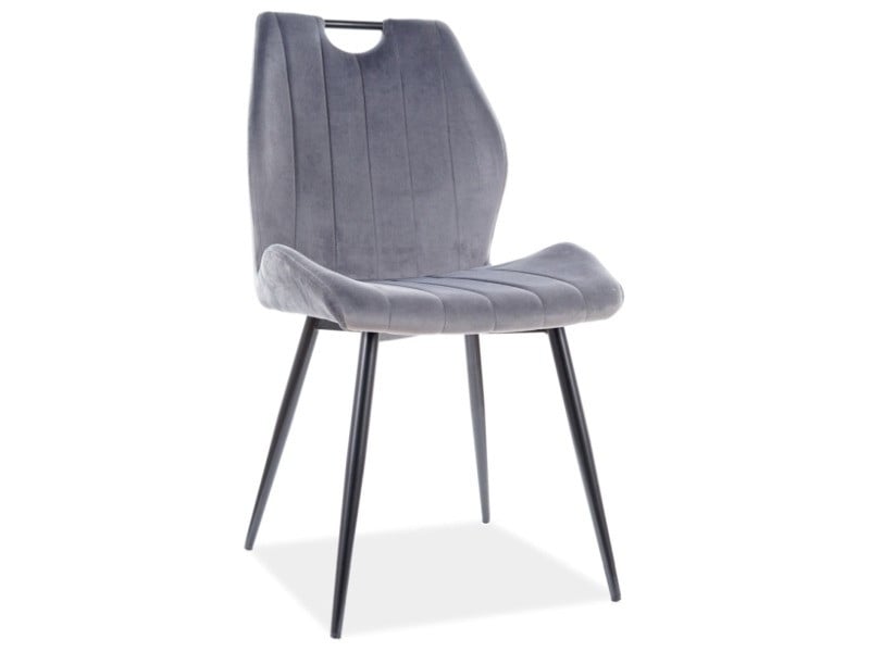 scaun-arco-velvet-gri-negru-–-l52-x-a44-x-h92-cm15668 Sedia Arco Velvet Grigio / Nero - L52 x H44 x H92 cm - immagine 1